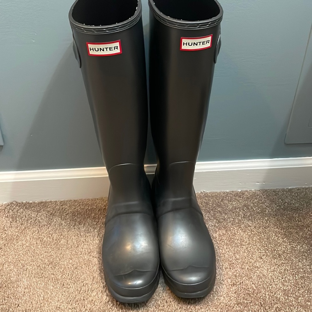 Pewter Size 10 Hunter Tall Rain Boots